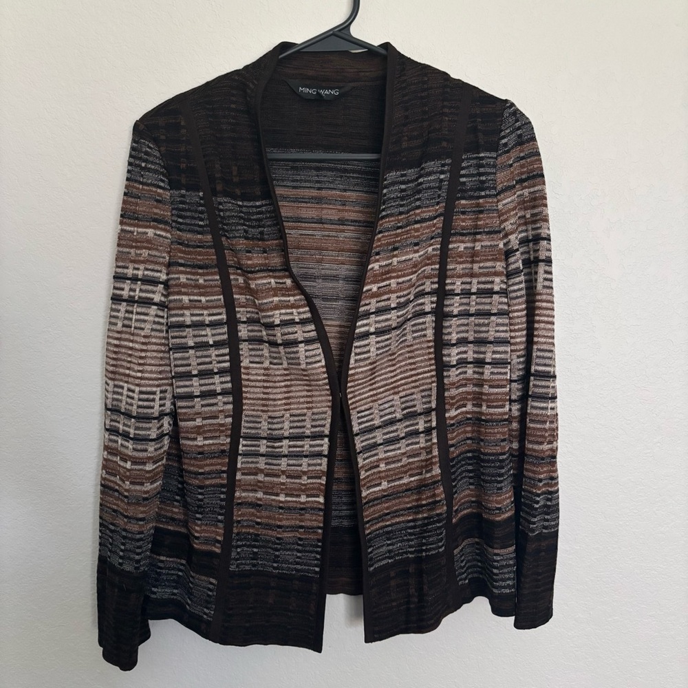 Ming Wang Striped Cardigan